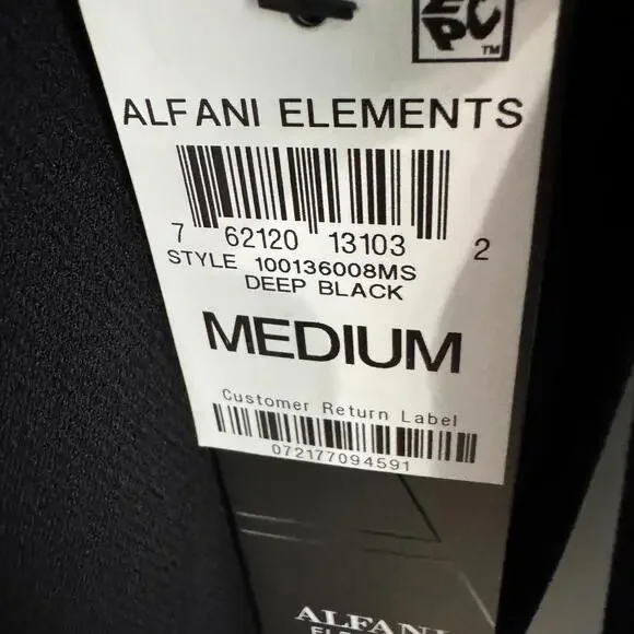 Alfani Women’s Size Medium Black Collared V Neck Tunic Top with Pockets NWT - Picture 7 of 8